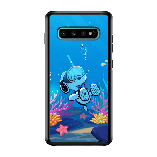 Snoopy Enjoy Diving Samsung Galaxy S10 Plus Case