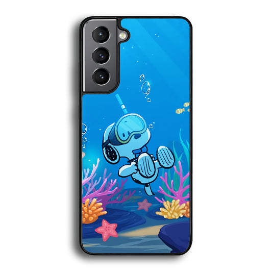 Snoopy Enjoy Diving Samsung Galaxy S21 Case