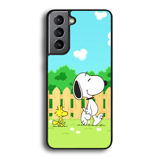 Snoopy Morning Walk Samsung Galaxy S21 Case