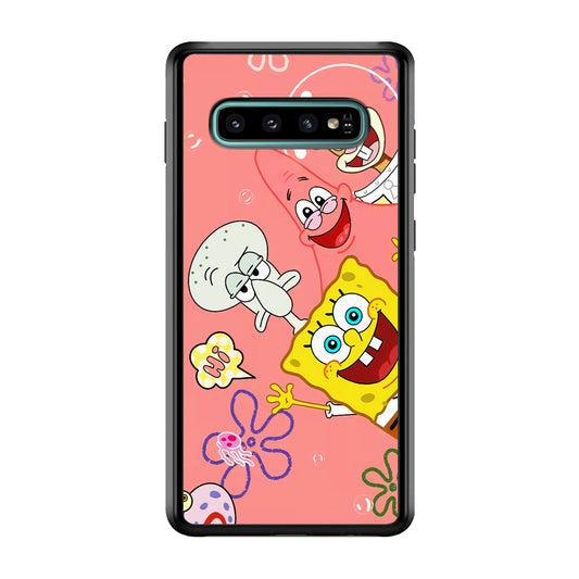Spongebob With Best Best Friends Samsung Galaxy S10 Plus Case