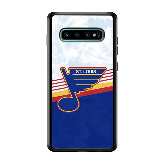 St Louis Blues Team Stripe And Marble Samsung Galaxy S10 Plus Case