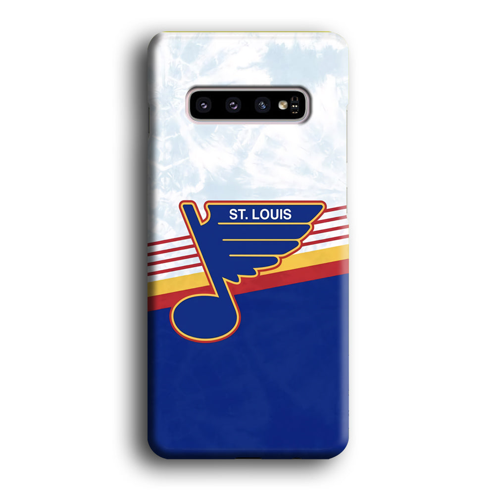 St Louis Blues Team Stripe And Marble Samsung Galaxy S10 Plus Case