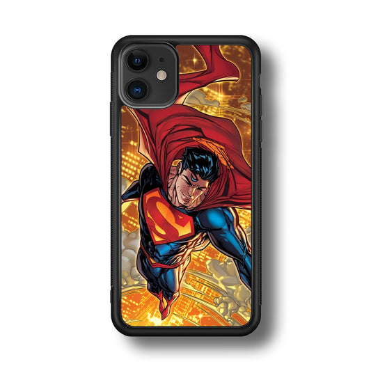 Superman Flying Through The City iPhone 11 Case