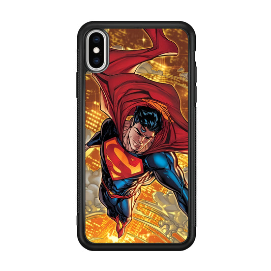 Superman Flying Through The City iPhone X Case