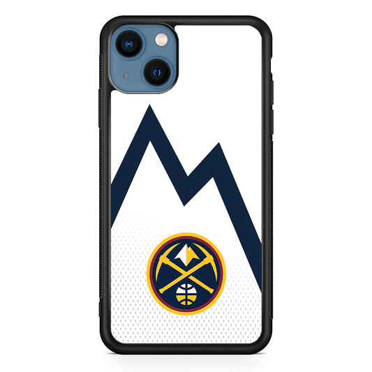 Denver Nuggets Emblem Line In White iPhone 13 Case