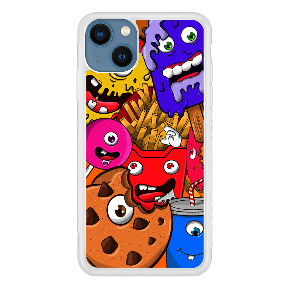 Doodle Monsters Snack iPhone 13 Case