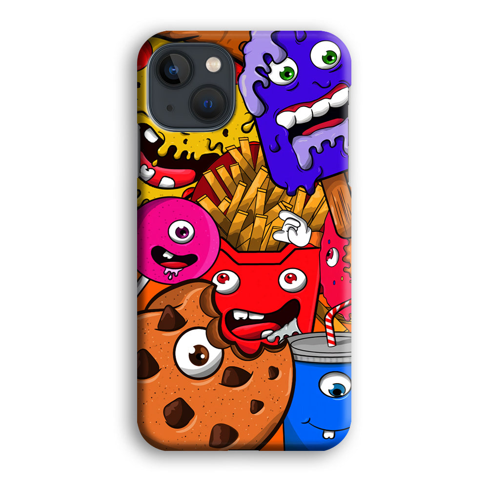 Doodle Monsters Snack iPhone 13 Case