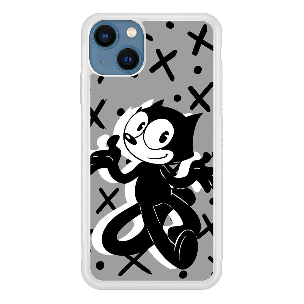 Felix The Cat Pattern In Grey iPhone 13 Case