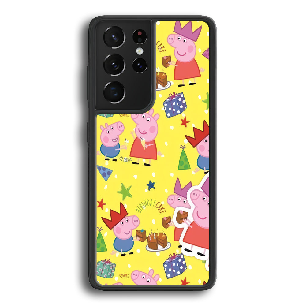 Peppa Pig Birthday Momment Samsung Galaxy S21 Ultra Case