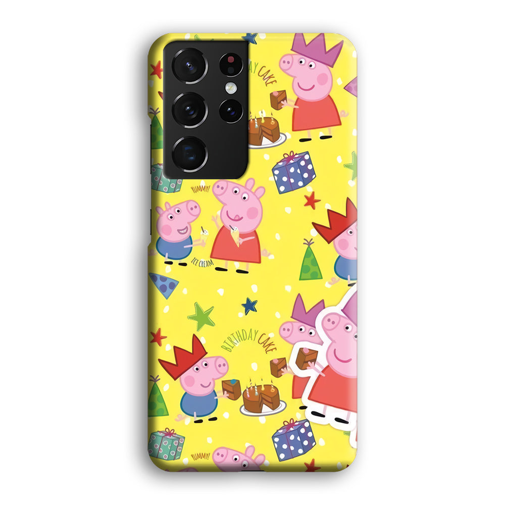 Peppa Pig Birthday Momment Samsung Galaxy S21 Ultra Case