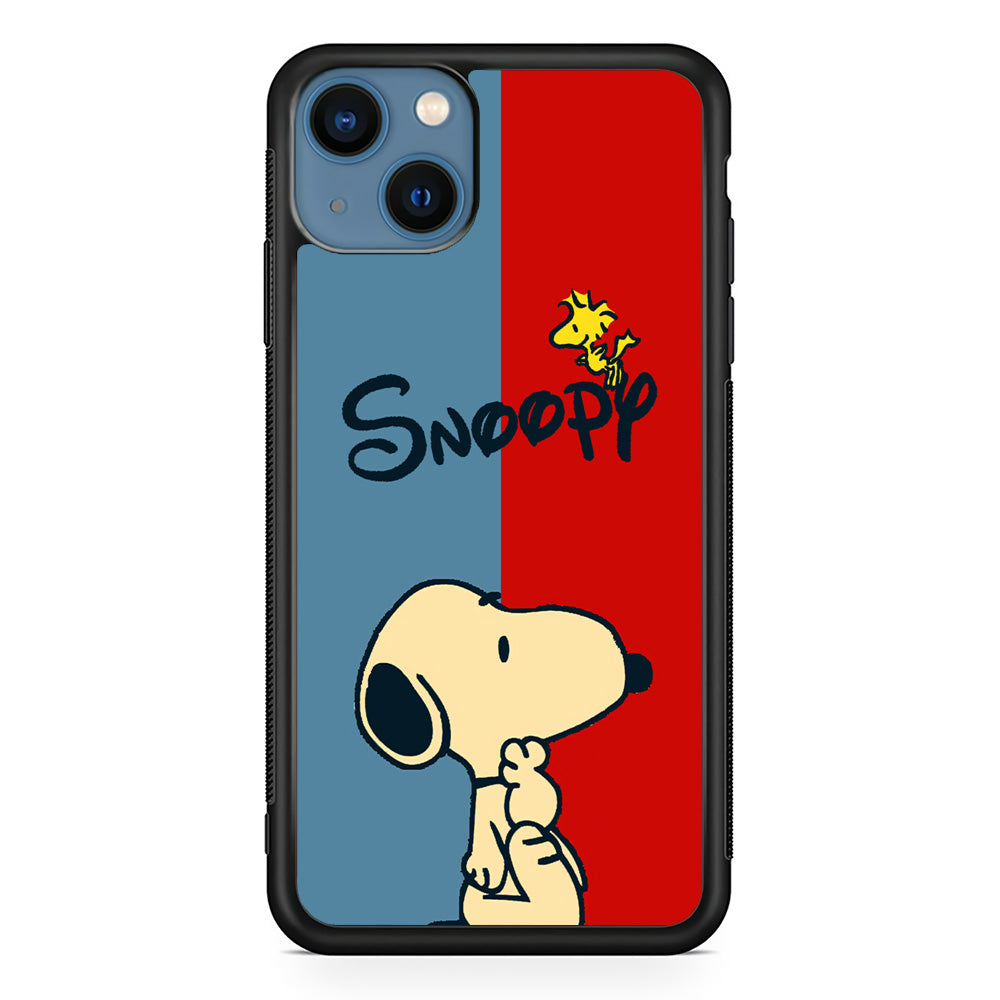Snoopy Blue and Red Line iPhone 13 Case